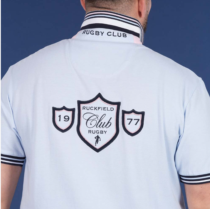 Polo Ruckfield manches courtes bleu clair, collection Le Club