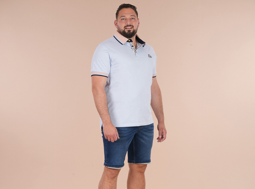 Polo manches courtes Ruckfield bleu clair, collection Flowers of Rugby