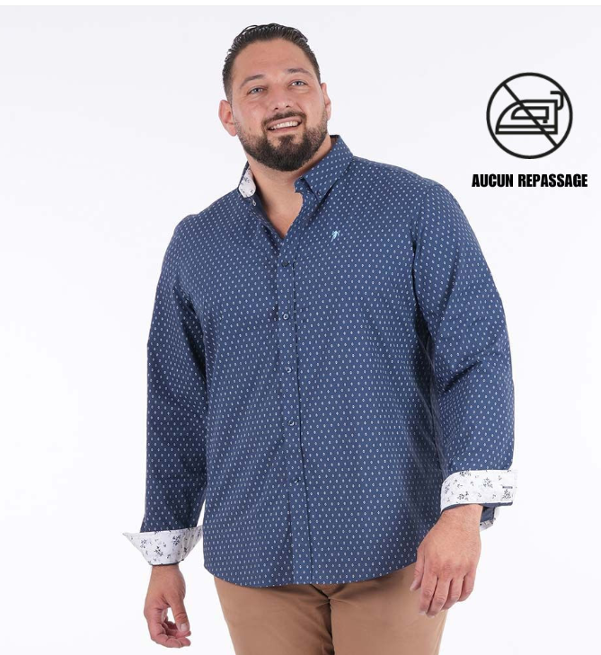 Chemise bleu no-iron manches longues Ruckfield Ligne City