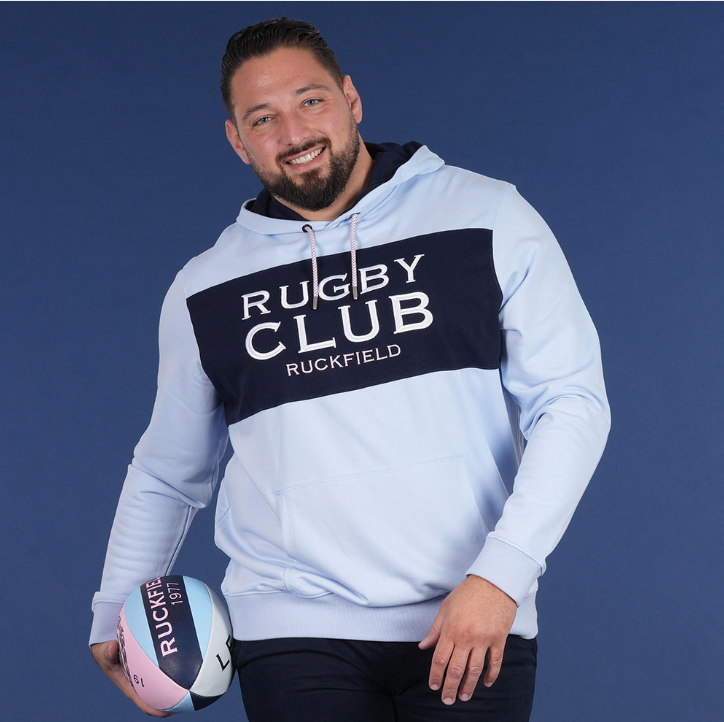 Sweat à capuche Ruckfield Le Club bleu ciel pour homme