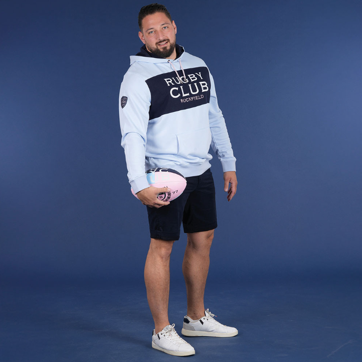 Sweat à capuche Ruckfield Le Club bleu ciel pour homme