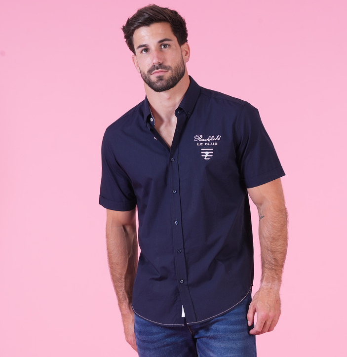 Chemise manches courtes Ruckfield bleu marine, collection Le Club