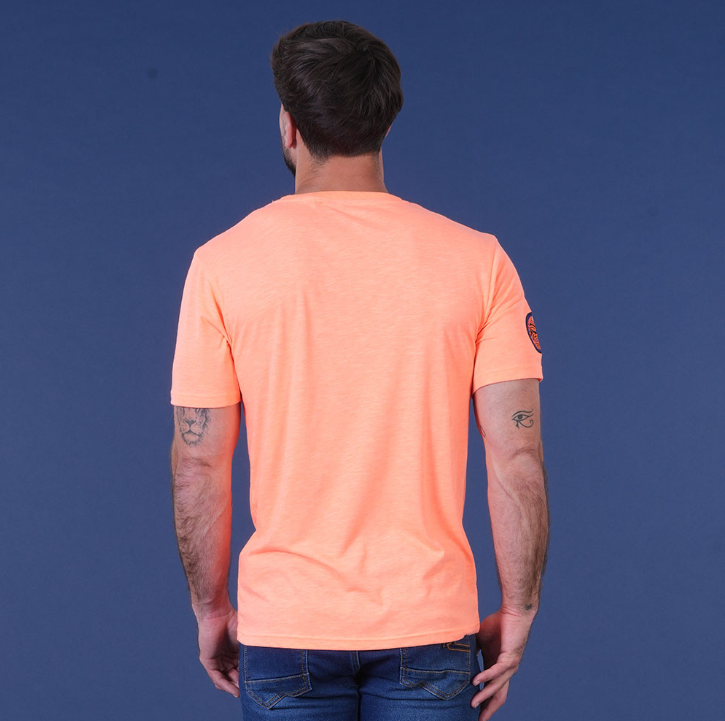 T-shirt manches courtes Ruckfield orange vif, collection Maori