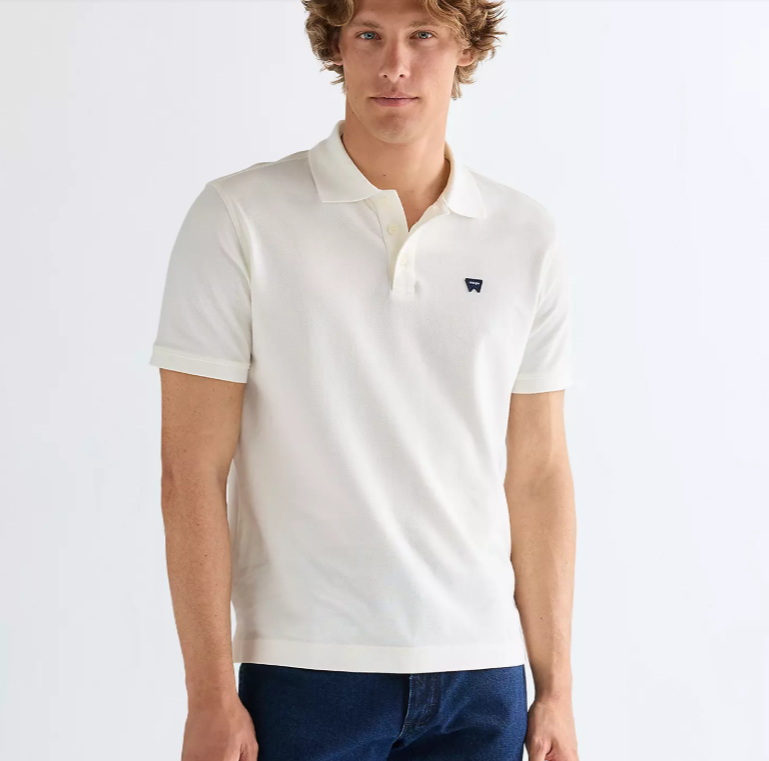 Polo manches courtes Wrangler blanc cassé