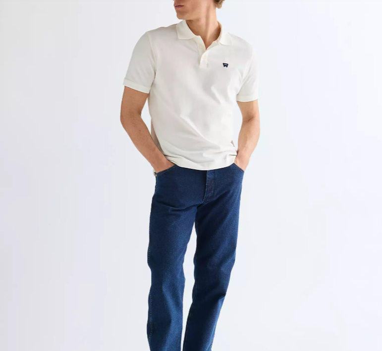 Polo manches courtes Wrangler blanc cassé