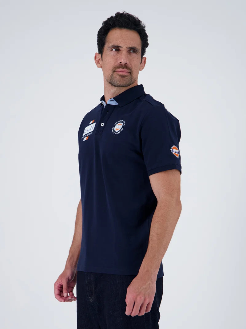 Polo homme Gulf Bold Classic en piqué de coton, bleu marine