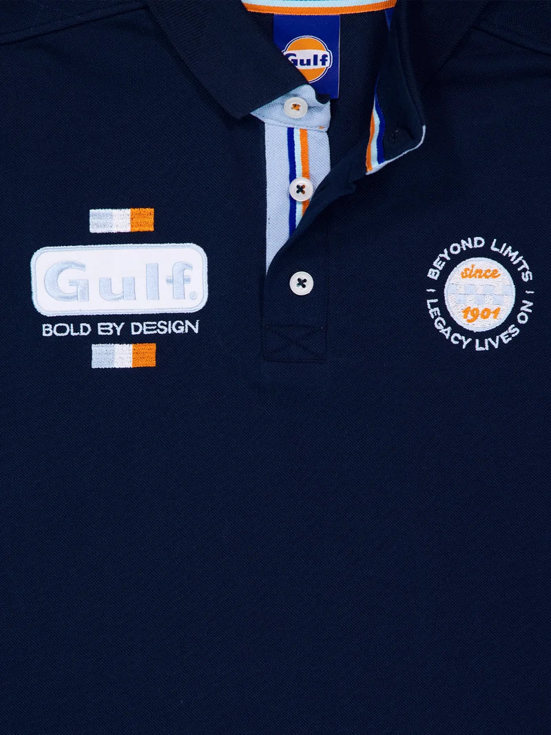 Polo homme Gulf Bold Classic en piqué de coton, bleu marine