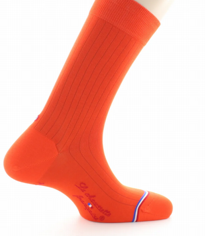 Chaussettes La Chaussette Française modèle Pigalle orange