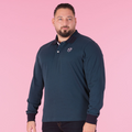 Polo manches longues Ruckfield Members bleu pétrole pour homme