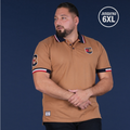 Polo manches courtes beige foncé Ruckfield French Rugby Club