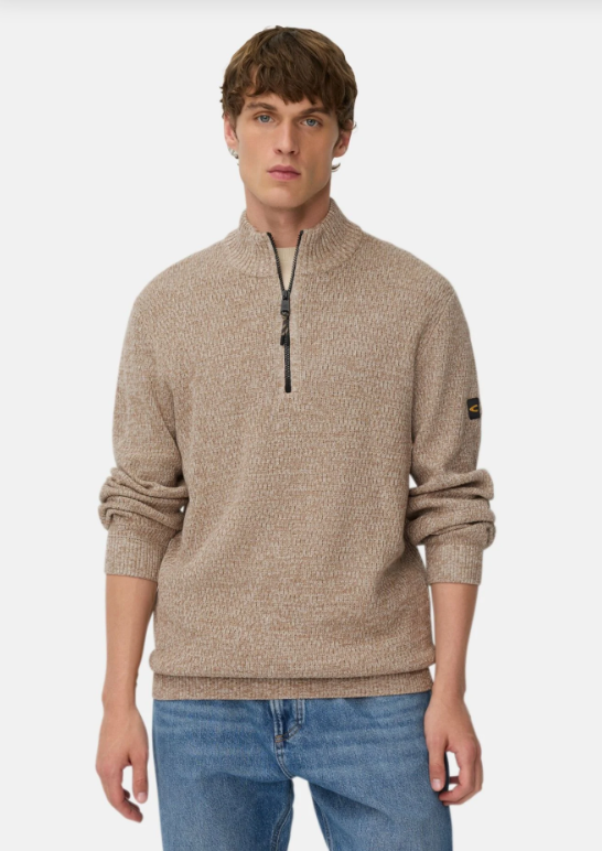 Pull maille col zippé Camel Active pour homme