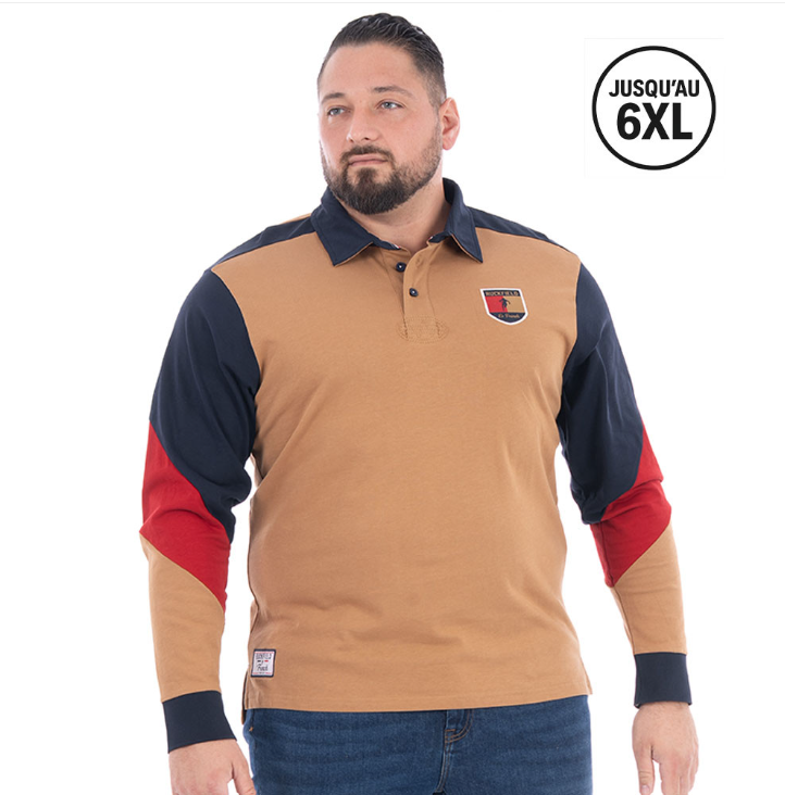 Polo beige foncé manches longues Ruckfield Le French