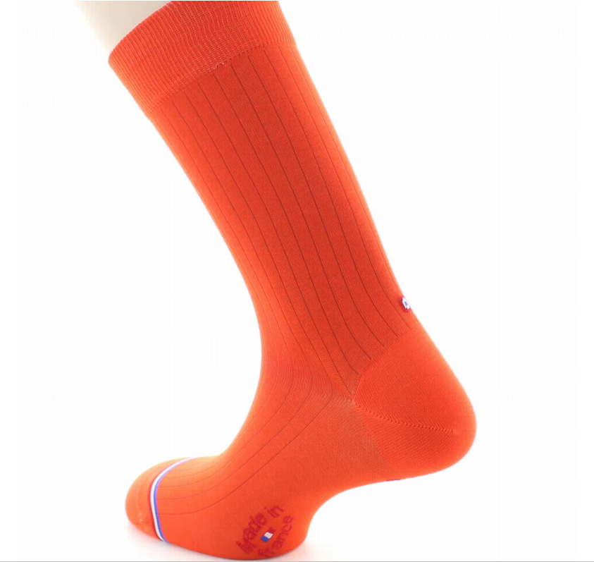 Chaussettes La Chaussette Française modèle Pigalle orange