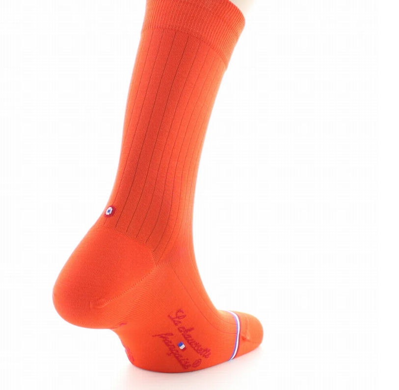 Chaussettes La Chaussette Française modèle Pigalle orange