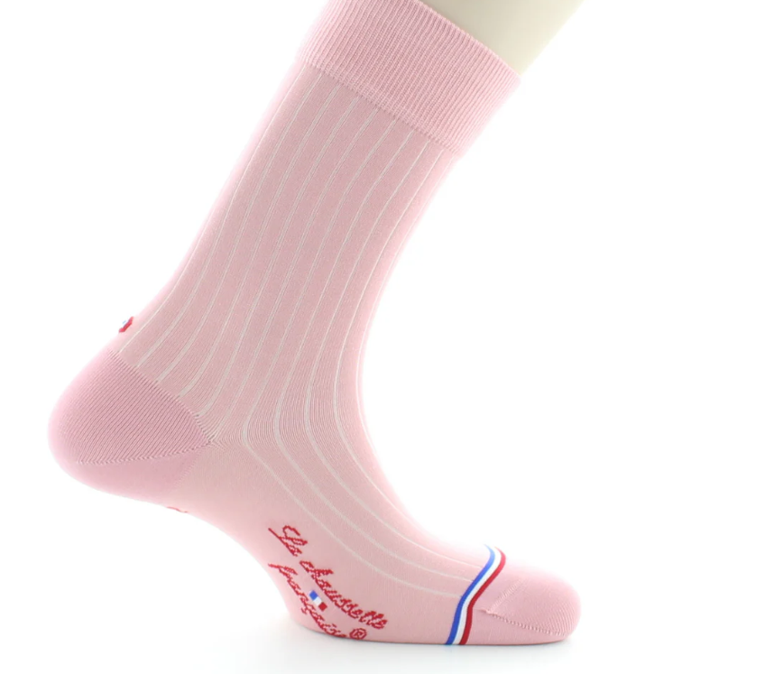Chaussettes La Chaussette Française modèle Saint Louis rose