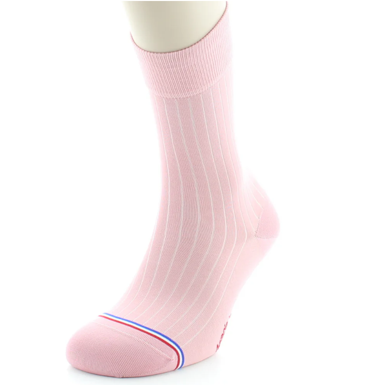 Chaussettes La Chaussette Française modèle Saint Louis rose