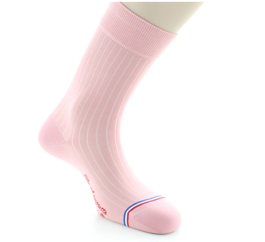 Chaussettes La Chaussette Française modèle Saint Louis rose