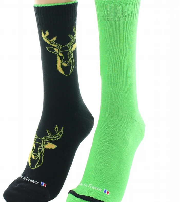 Chaussettes réversibles Dagobert Cerf