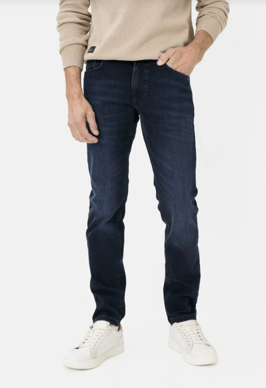 Jean Camel Active slim à 5 poches bleu foncé