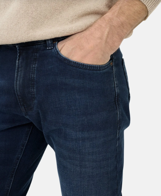 Jean Camel Active slim à 5 poches bleu foncé