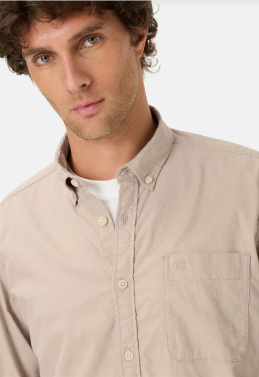 Chemise manches longues Camel Active en mélange lin-coton pour homme