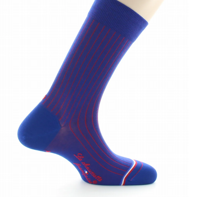 Chaussettes La Chaussette Française modèle Pigalle bleu royal