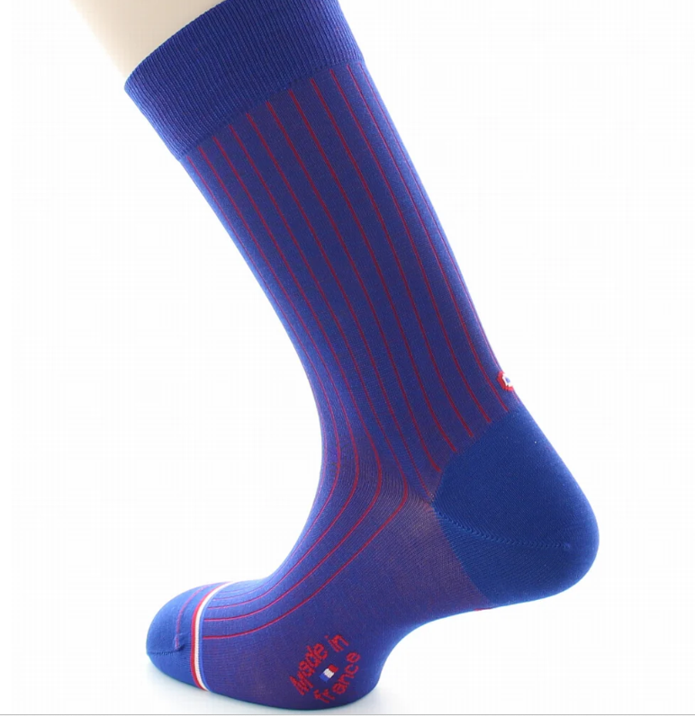 Chaussettes La Chaussette Française modèle Pigalle bleu royal