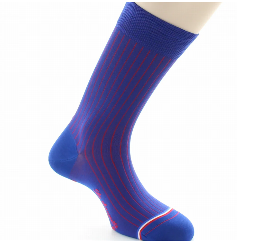 Chaussettes La Chaussette Française modèle Pigalle bleu royal