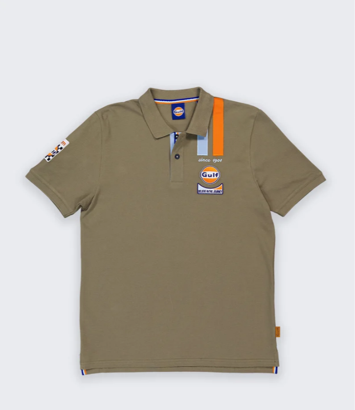 Polo homme Gulf Legend en coton, vert olive